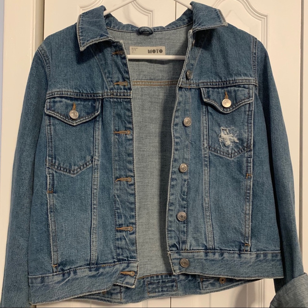 topshop cropped moto jacket